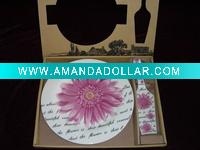 dinner porcelain cake plates with scoop set