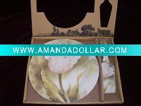 Wholesale dinner porcelain cake plates with scoop set