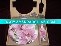 Wholesale dinner porcelain cake plates with scoop set
