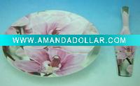 Wholesale dinner porcelain cake plates with scoop set