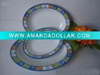 3pcs melamine dinner plate with design