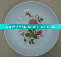 Wholesale 6" round melamine plate with rose design