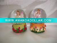 Wholesale Polyresin angel water ball for gifts (water globe crafts, angel globe)