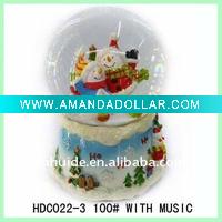 100# Nice Christmas Snow Globe With Music