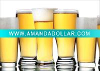 CLEAR WITH DECAL BEER GLASS