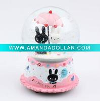 Valentine's day snow globe