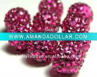 Wholesale Hotpink !! Jewelry Resin Ball Beads for Basketball Wives Earrings!!