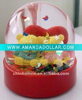 Wholesale acrylic bear snow globe souvenirs