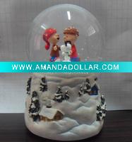 Warm family snow globe