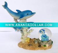 Wholesale Polyresin dolphin snow globe decoration craft