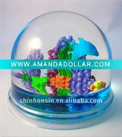 dolphin snow water globe