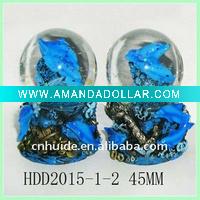 Wholesale Top sale 45mm glass snow ball with dolphin