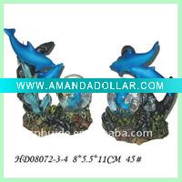 Wholesale America type resin craft water globe with dolphin 45 mm