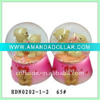 Wholesale Purple base water ball with two bears lovers inside