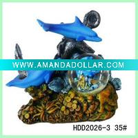 Wholesale 3D Resin Dolphin Water Ball From Twinkle(with light)