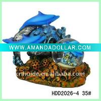 Wholesale 3D Polyresin Dolphin Water Ball From Twinkle(with light)