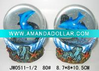 Wholesale 60mm dolphin polyresin water ball with light