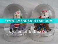 resin santa acrylic snow globe