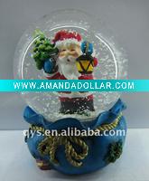 red santa snow globes