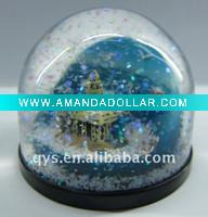 blue ocean snow globe