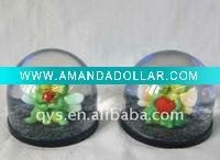 animal couples acrylic snow globe