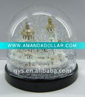 antique building snow globes