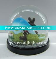 Windmill field snow globe