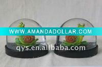 cartoon snail water snow globe