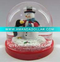 funny snowman snow globe