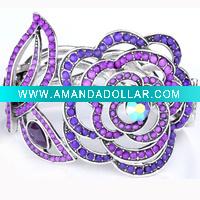 Wholesale Fashion jewelry zinc alloy rhinestone flower costume jewelry bangle
