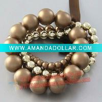 Wholesale fashion girls pearl bead bracelet costume jewelry