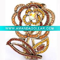 Fashion jewelry zinc alloy rhinestone flower costume jewelry bangle