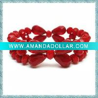 Wholesale wholesale fashion jewelry popular crystal stretch red costume bracelet