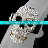 skull shape fashion leather costume bangle