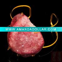 Wholesale unique stone cuff bracelet handmade costume stone bangles bracelets jewelry