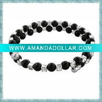 Wholesale 2011 fashion jewelry plastic pearl rhinestone costume crystal bangle