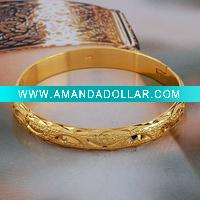 Wholesale fashion costume bangle with golden plated