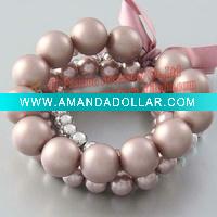 Wholesale fashion girls pearl bead bracelet costume jewelry