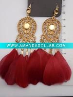 Wholesale fashion feather costume jewelry earring