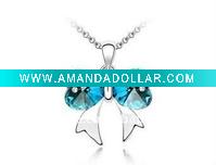 Wholesale fashion design colorful crystal charm necklace costume jewelry