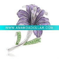 Wholesale 2011 Newest hot fashion flower brooch,full crystal brooch,fashion costume jewelry