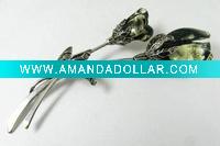 Wholesale jewelry,flower shape alloy enamel rhinestones costume brooch