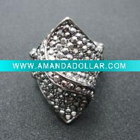 Wholesale Costume jewelry fashion crystal finger rings