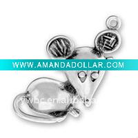Wholesale alloy plating antique silver lovely large mouse charms jewelry