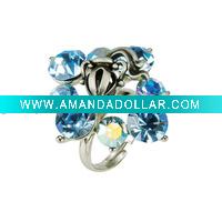 Wholesale Pewter ring with gemstones