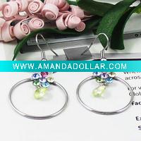 Wholesale 2011 the most popular fashion costume jewelry hoop crystal earrings