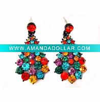 Wholesale Magnificent Multi Crystal Teardrop Earrings