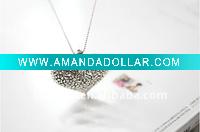 Wholesale fashion golden heart pendant long necklace costume jewelry
