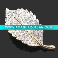 Wholesale 2011 Newest hot fashion leaf brooch,fashion costume jewelry