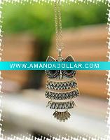 Wholesale Top Selling Dreamland necklace fashion sweater necklace Owl pendant Costume jewelry XL0088